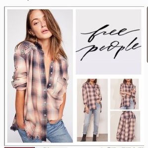 Free People Take Me On Botton down Shirt